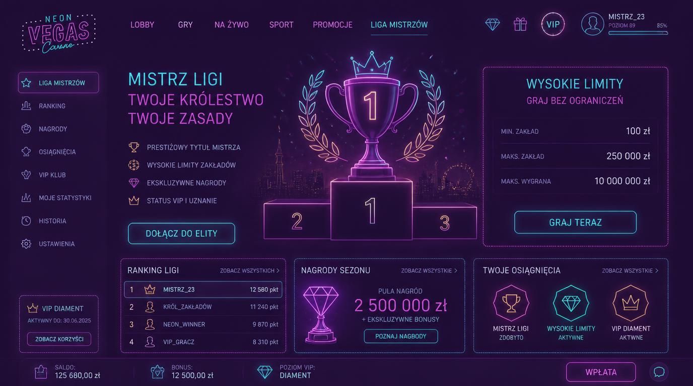 Trofia i wysoki limit zakładów typu outright w NeonVegas.